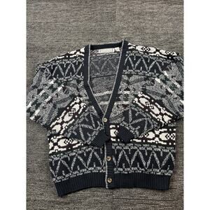 Michael Gerald VTG XL Cardigan Sweater Mens Geometric Pattern
